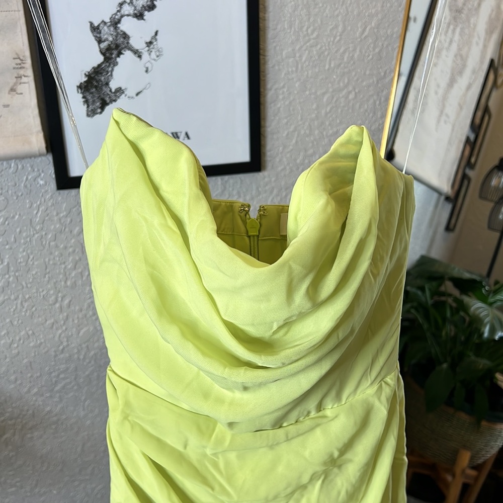 House of CB Adrienne Lime Green Strapless Dress NWOT - Picture 10 of 12